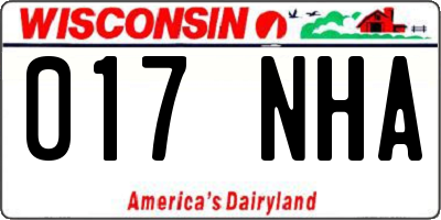 WI license plate 017NHA