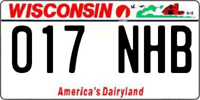 WI license plate 017NHB