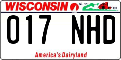 WI license plate 017NHD