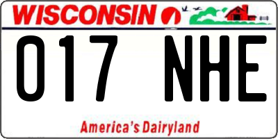 WI license plate 017NHE