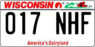 WI license plate 017NHF