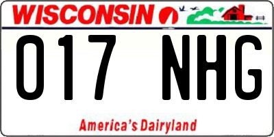 WI license plate 017NHG