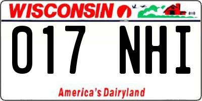 WI license plate 017NHI