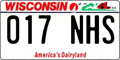 WI license plate 017NHS