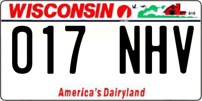 WI license plate 017NHV