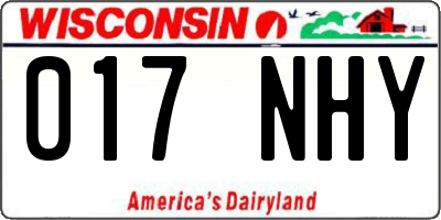 WI license plate 017NHY