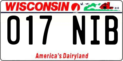 WI license plate 017NIB