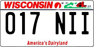 WI license plate 017NII