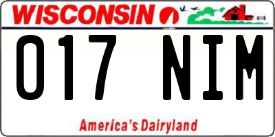 WI license plate 017NIM