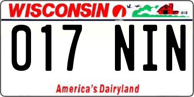 WI license plate 017NIN