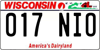 WI license plate 017NIO