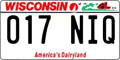 WI license plate 017NIQ