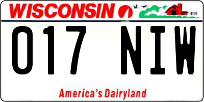 WI license plate 017NIW