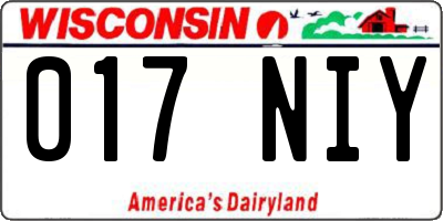 WI license plate 017NIY