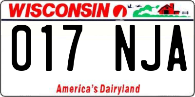 WI license plate 017NJA