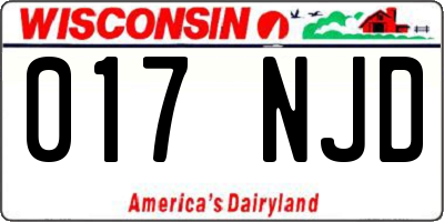WI license plate 017NJD