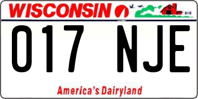 WI license plate 017NJE