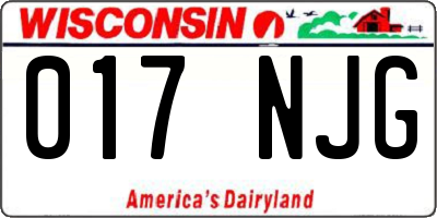 WI license plate 017NJG