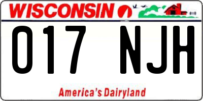 WI license plate 017NJH