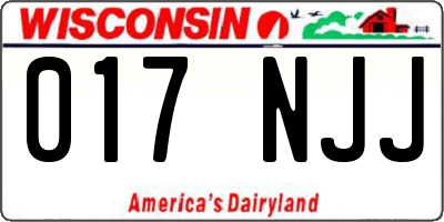 WI license plate 017NJJ