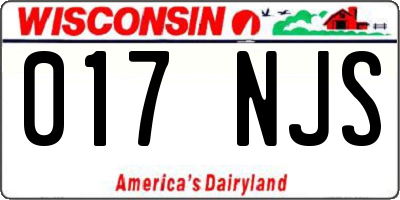WI license plate 017NJS
