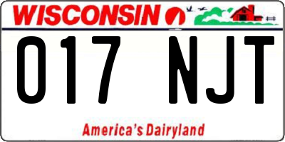 WI license plate 017NJT