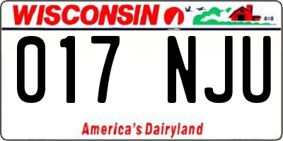WI license plate 017NJU
