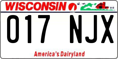 WI license plate 017NJX