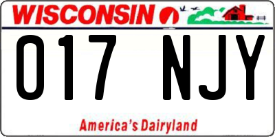 WI license plate 017NJY