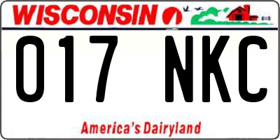 WI license plate 017NKC