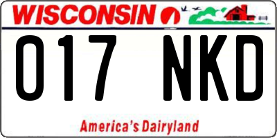 WI license plate 017NKD