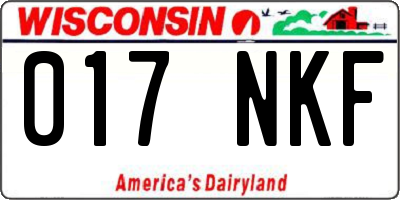 WI license plate 017NKF