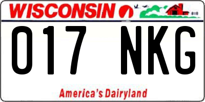WI license plate 017NKG