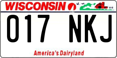 WI license plate 017NKJ