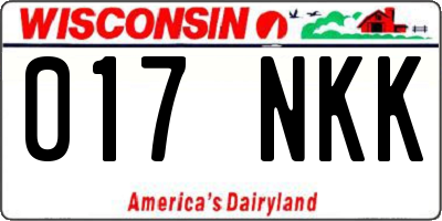 WI license plate 017NKK