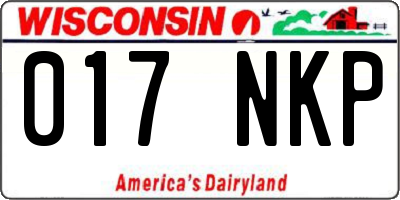 WI license plate 017NKP