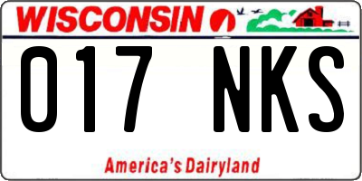 WI license plate 017NKS