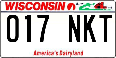 WI license plate 017NKT
