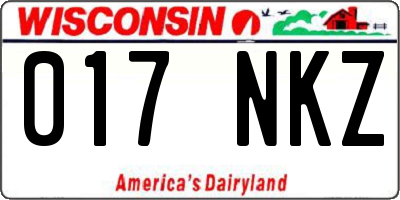 WI license plate 017NKZ