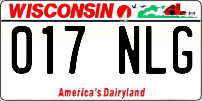 WI license plate 017NLG
