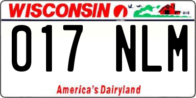 WI license plate 017NLM