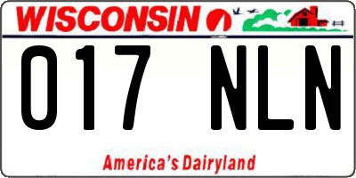 WI license plate 017NLN