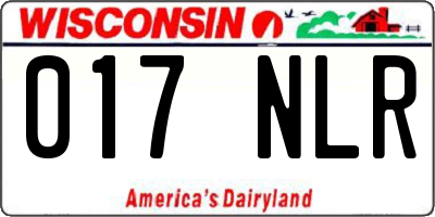 WI license plate 017NLR