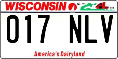 WI license plate 017NLV