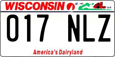 WI license plate 017NLZ