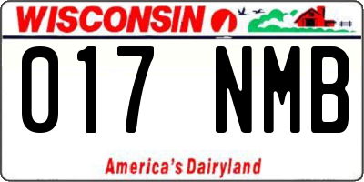 WI license plate 017NMB