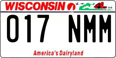 WI license plate 017NMM