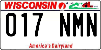 WI license plate 017NMN