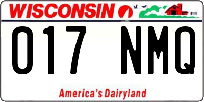 WI license plate 017NMQ