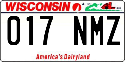 WI license plate 017NMZ